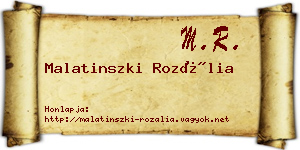 Malatinszki Rozália névjegykártya