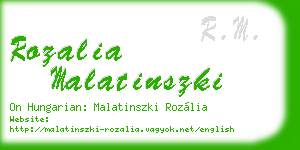 rozalia malatinszki business card
