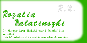 rozalia malatinszki business card